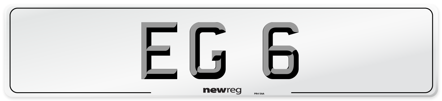 EG 6 Number Plate from New Reg